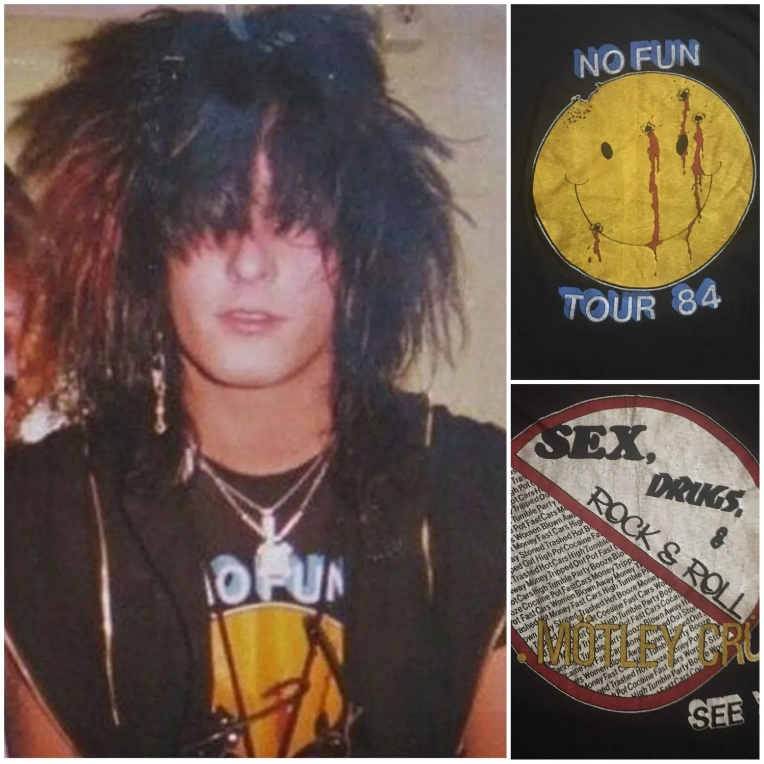 Motley Crue No Fun Tour 1984 bílé tričko vintage