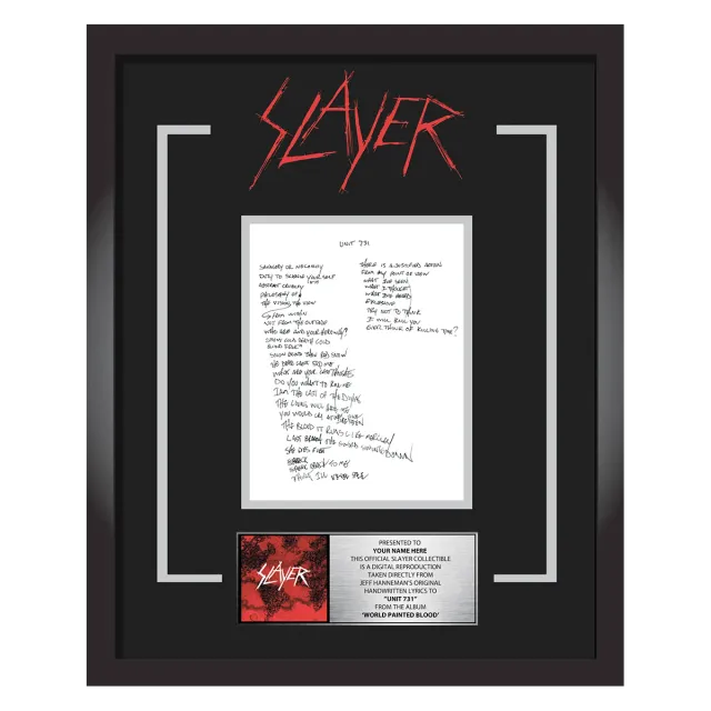 Slayer Unit 731 textová plaketa s personalizací