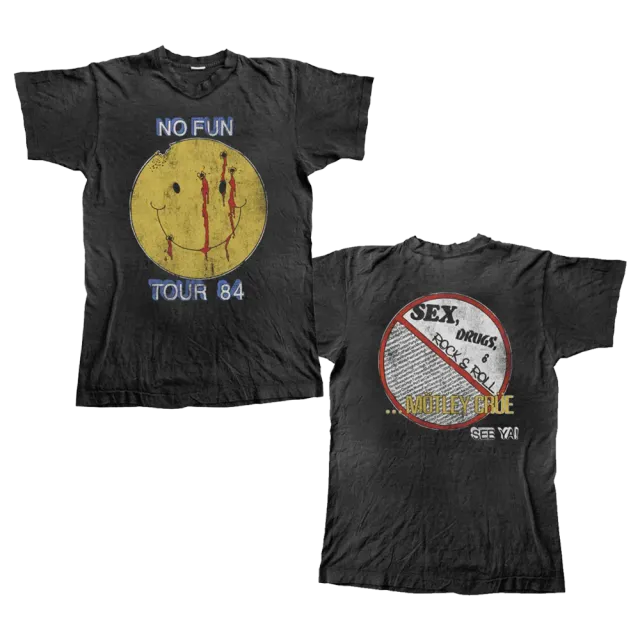 Motley Crue No Fun Tour 1984 tričko crew potisk