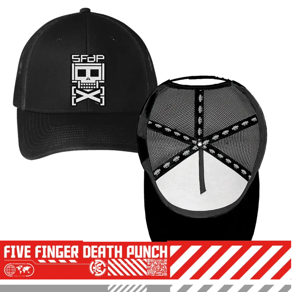 Five Finger Death Punch Skeleton Logo Hat kšiltovka černá