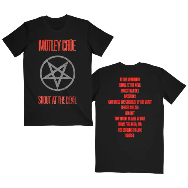 Motley Crue Shout At The Devil Tracklist tričko s tracklistem