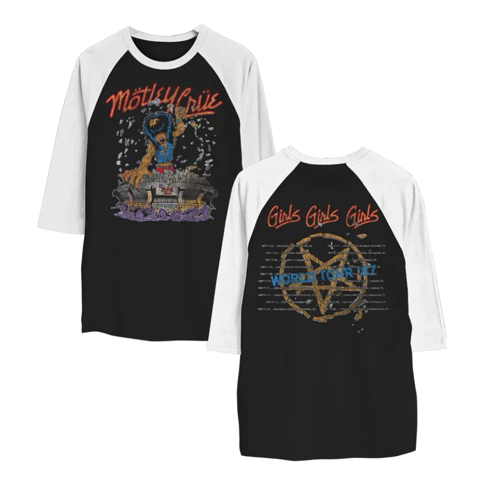 Motley Crue Allister King Kong Distress raglánové tričko