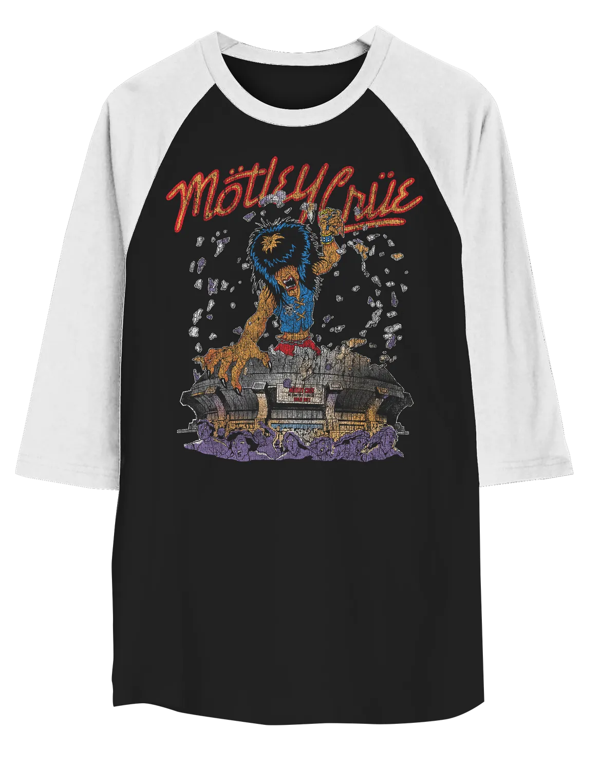 Motley Crue Allister King Kong Distress raglánové tričko