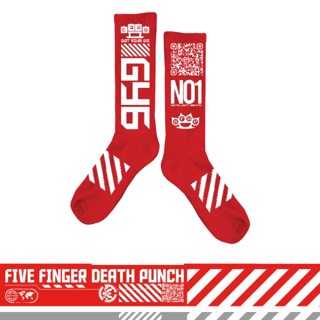 Five Finger Death Punch GY6 No 1 červené ponožky 1 pár