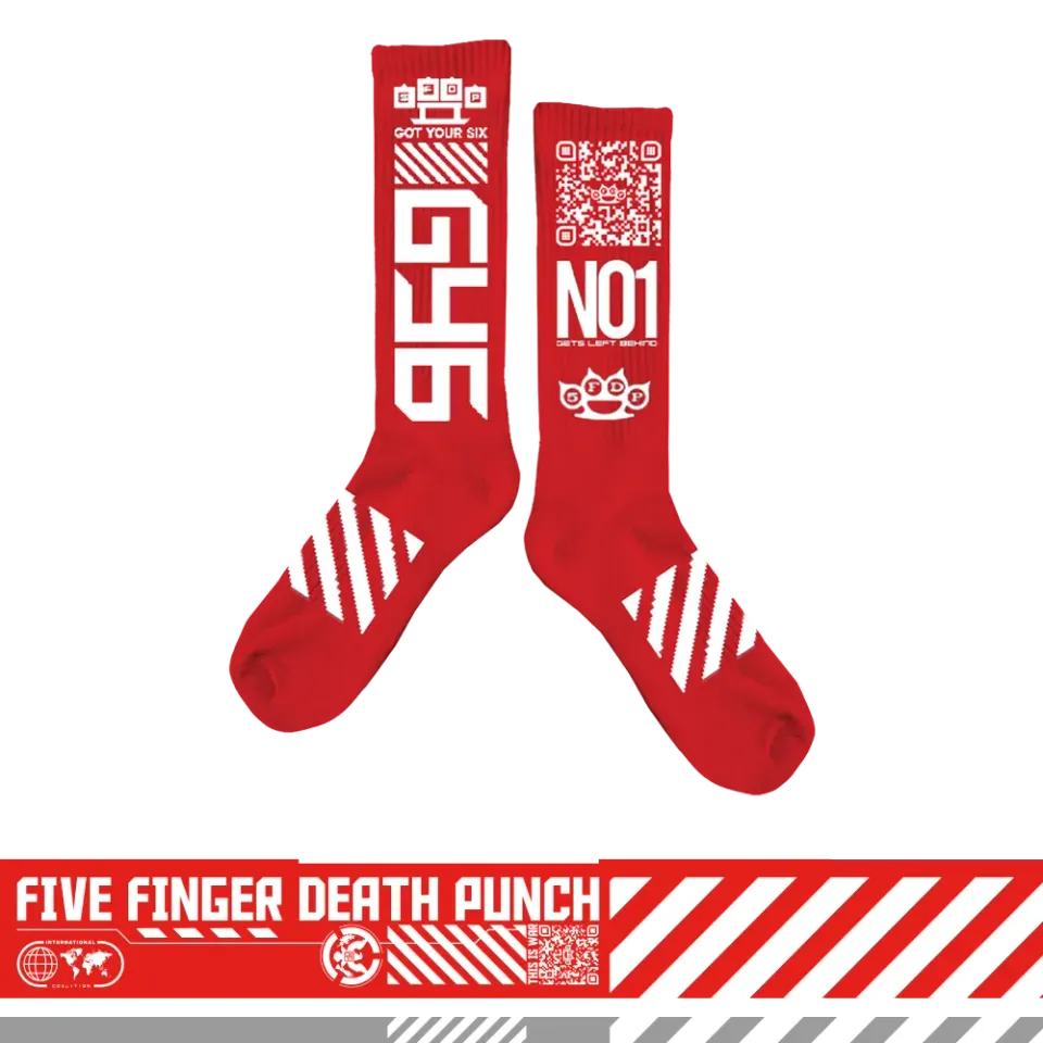 Five Finger Death Punch GY6 No 1 červené ponožky 1 pár