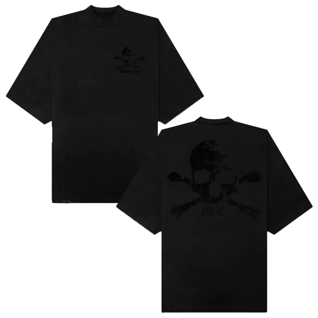 Motley Crue Black on Black Skull tričko lebka