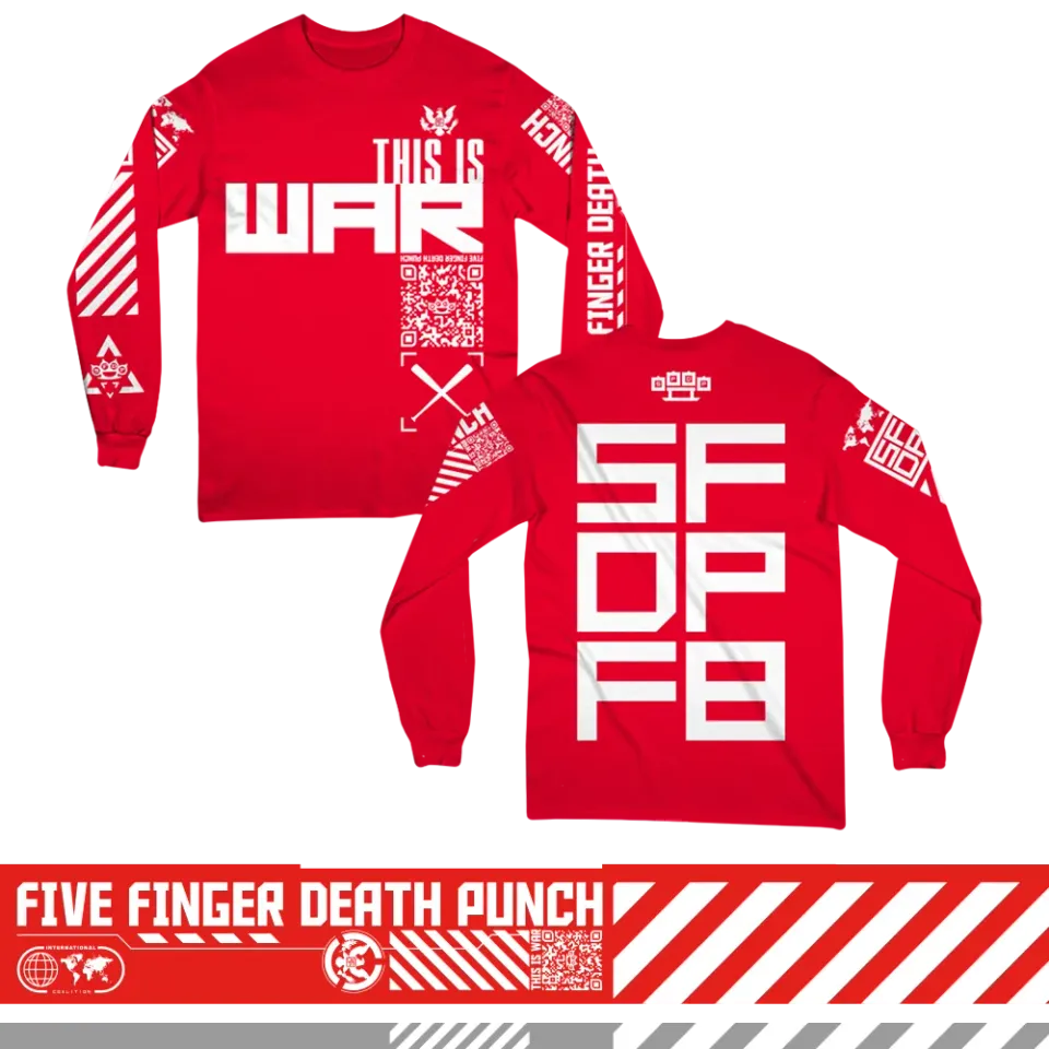 Five Finger Death Punch This is War longsleeve červený