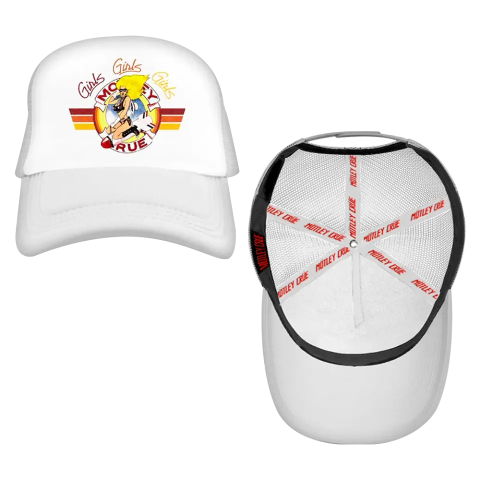 Motley Crue Bomber Girl Trucker Hat truckerka bílá