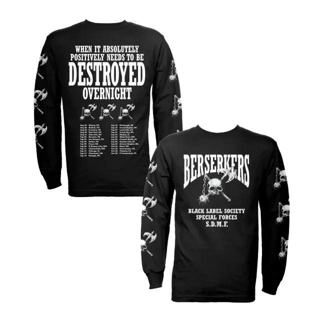 Black Label Society Berzerkers Destroyed triko s dlouhým rukávem