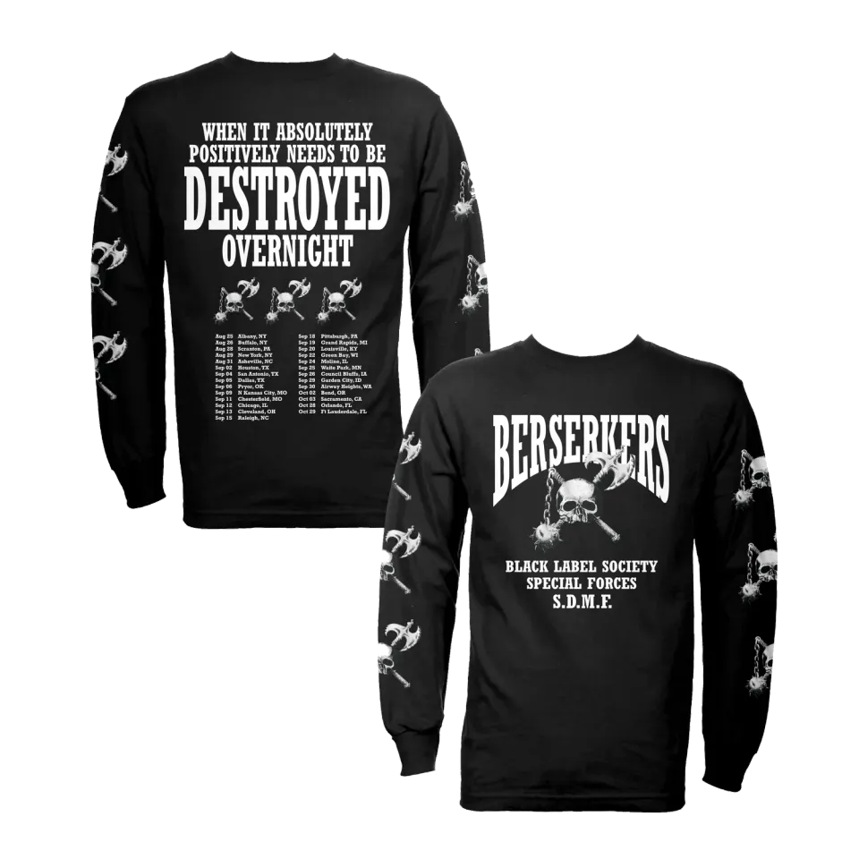 Black Label Society Berzerkers Destroyed triko s dlouhým rukávem