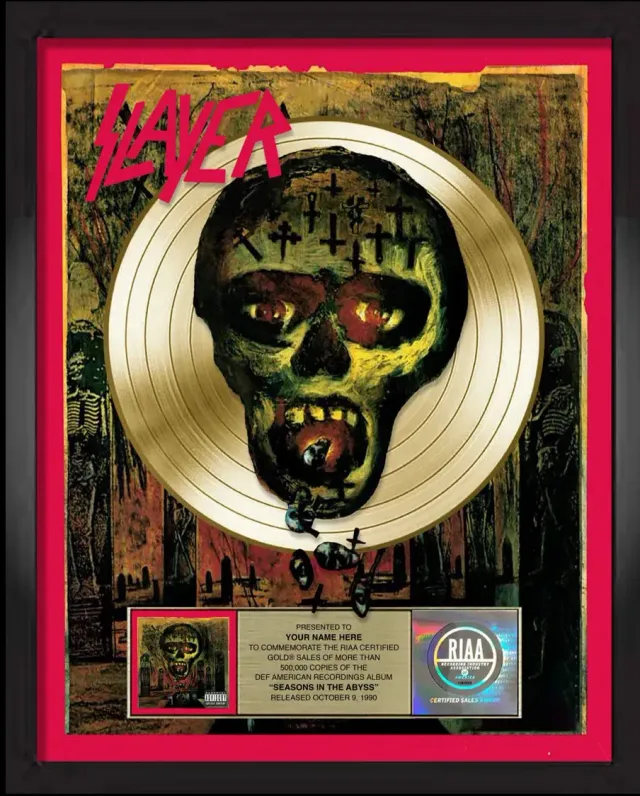 Slayer Seasons In The Abyss albumová plaketa