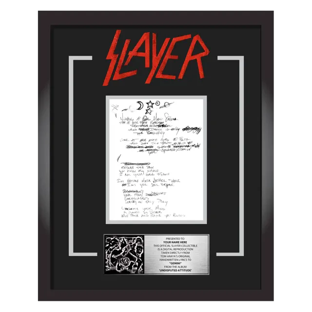 Slayer Gemini plaketa s textem