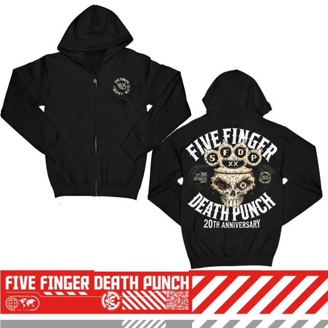Five Finger Death Punch 20th Anniversary Knucklehead mikina na zip