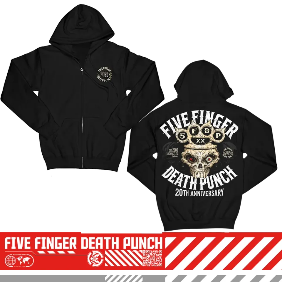 Five Finger Death Punch 20th Anniversary Knucklehead mikina na zip