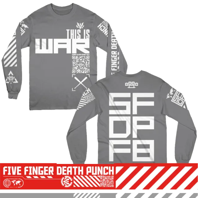 Five Finger Death Punch This Is War tričko s dlouhým rukávem šedé