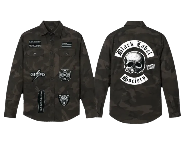 Black Label Society Patched Camo flanelová košile