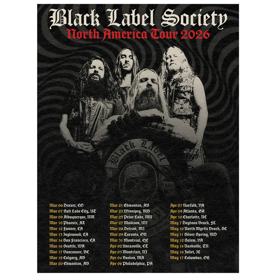 Black Label Society North American Tour '26 plakát 46 × 61 cm