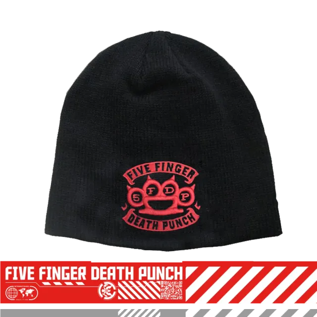 Five Finger Death Punch Banner Knuckle Logo Beanie kulich černý