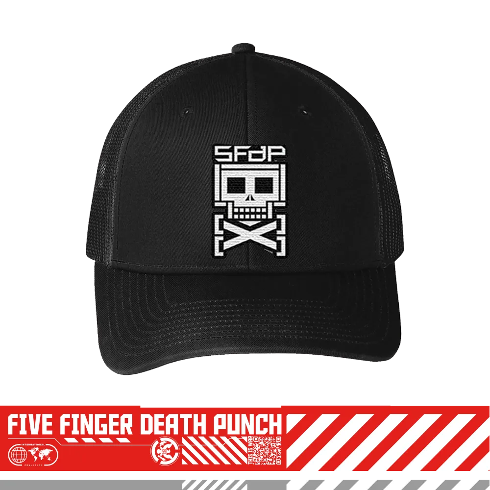 Five Finger Death Punch Skeleton Logo Hat kšiltovka černá