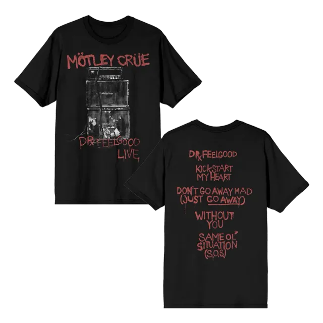 Motley Crue Dr. Feelgood Live tričko setlist