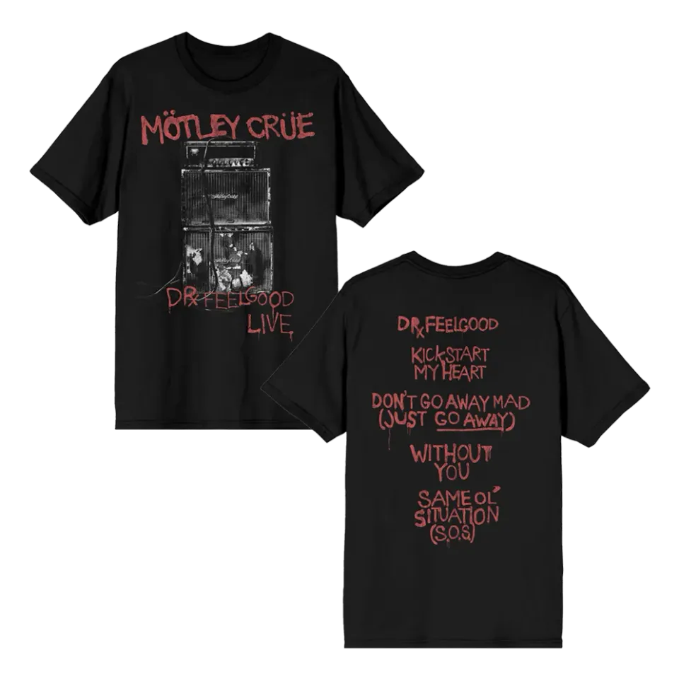 Motley Crue Dr. Feelgood Live tričko setlist