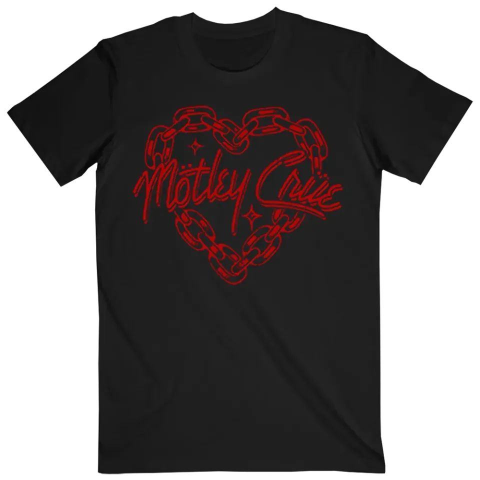 Motley Crue Chain Heart tričko z těžké bavlny