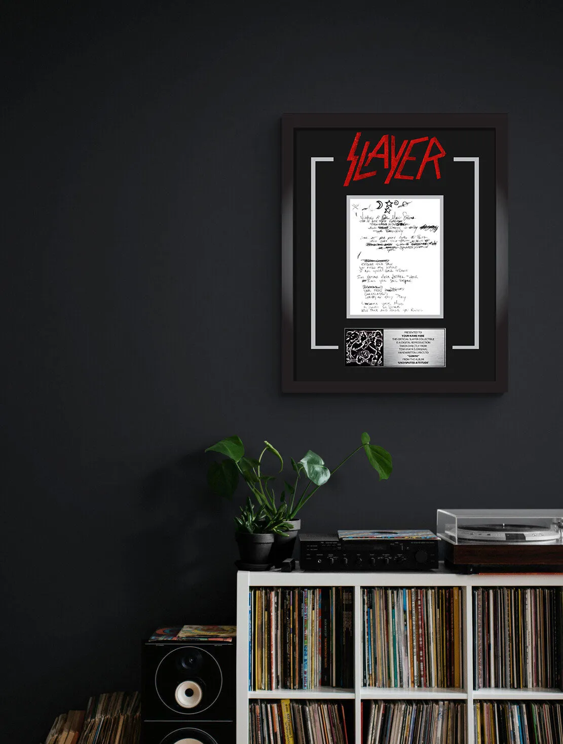 Slayer Gemini plaketa s textem